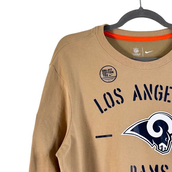 Los Angeles Rams Salute to Service Nike Performance Long Sleeve T-Shirt Tan - Picture 6 of 13
